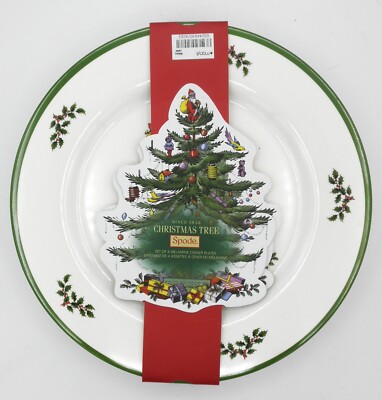 Spode Christmas Tree Melamine 11 Inch Dinner Plates Set of New