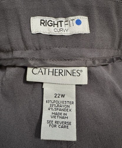 Catherine’s Women’s 22 Pants Right Fit Relaxed Curvy Straight Leg Gray NWT - Picture 4 of 8