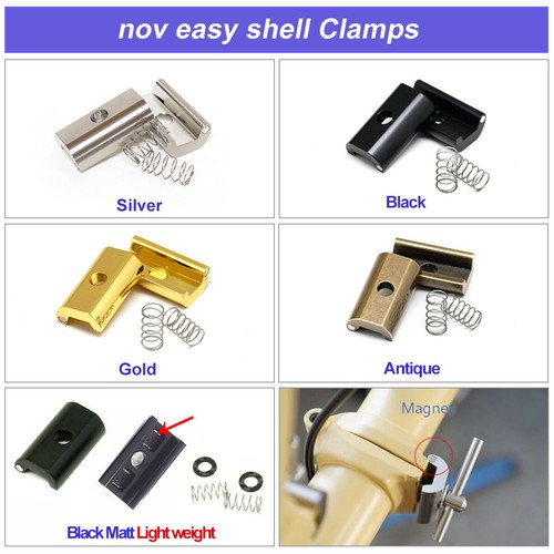 nov Easy Shell Clamps & Clamp Lever/ light weight, nov clamp, lever for brompton - Picture 2 of 21