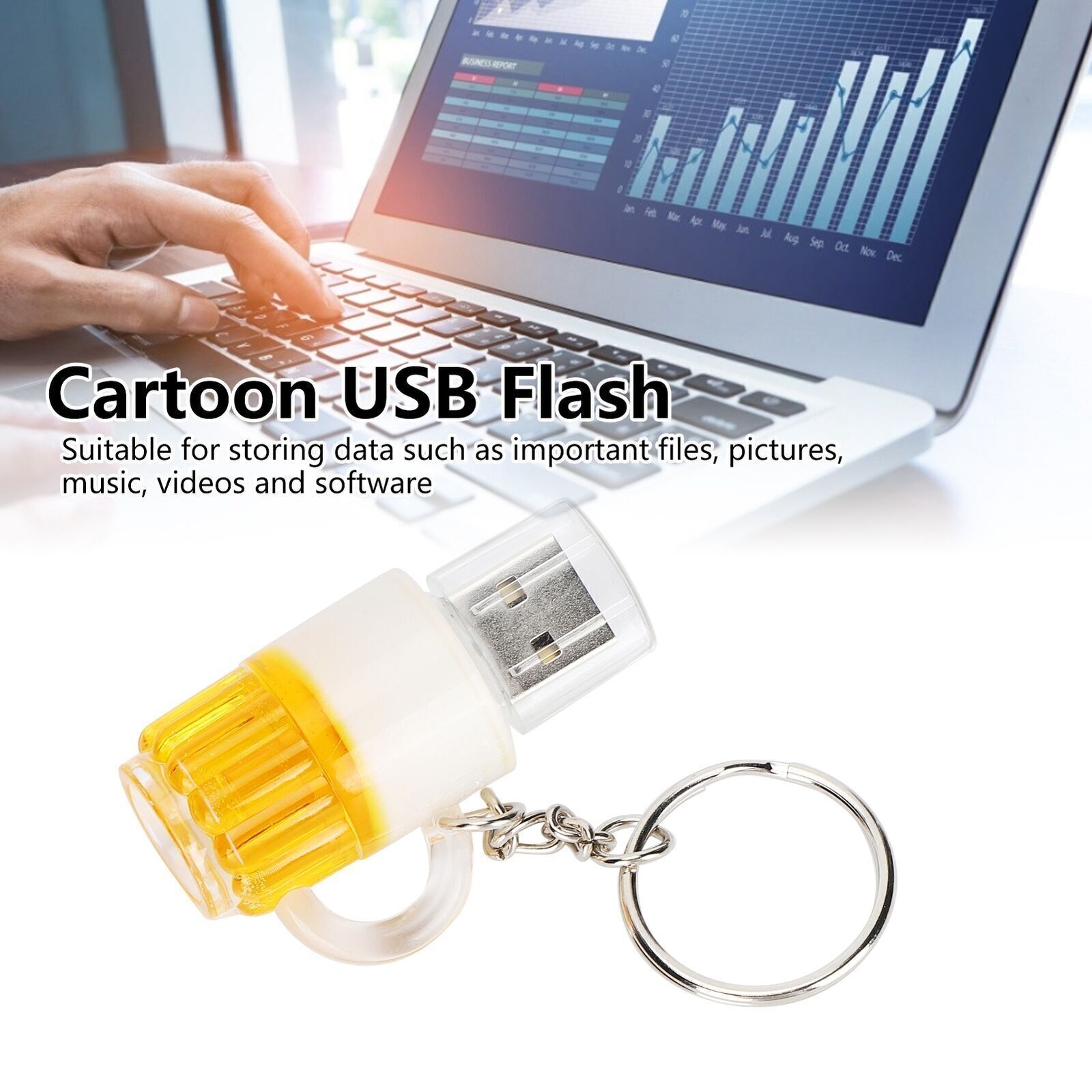 USB Flash Drive Cartoon Domineering Beer Mug Shape Portable Storage Memory Stick-image