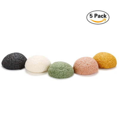 5er Pack Konjac-Schwamm-Set für Gesichtspeeling und porentiefe Reinigung