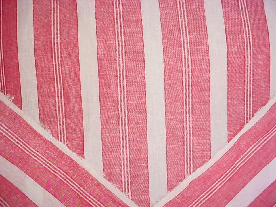 Tela de tapicería 17-1/8Y Mulberry FD520 Antibes a rayas rojo claro café a rayas Foto 4 de 4