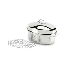 All-Clad SS Oval Roaster w/Rack, Dome Lid, Turkey Lifters and Pot Holders