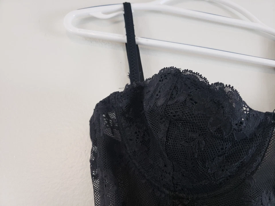 (S5) VTG Victoria’s Secret Lace Push-Up Bustier Bridal Corset Garter Gothic 36C - Image 3 of 4