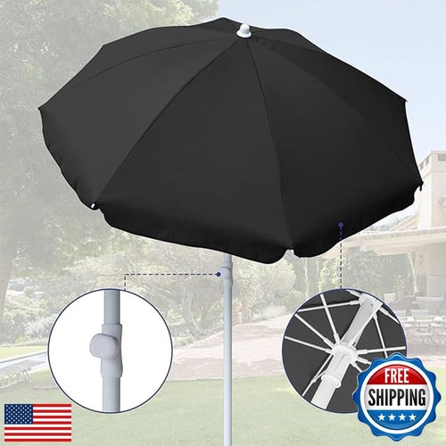AMMSUN 6FT Portable Outdoor Picnic Beach Umbrella with Tilt Function, Black - Picture 4 of 5