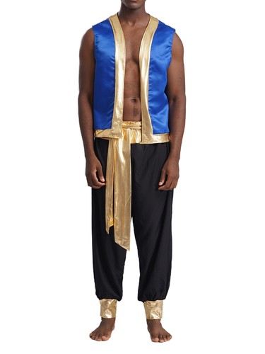 Herren Aladin Weste Ärmellos Oberteil mit Harmehose Set Fasching Cosplay Outfits - 第 24/33 張圖片