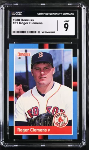 1988 Donruss Roger Clemens #51 Baseball Card Graded 9 Mint by CGC