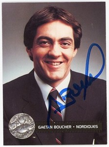 1991-92 -GAETAN BOUCHER- GUARANTEED Signed/Autograph/Auto Pro Set Olympics Card