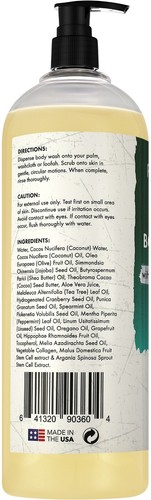 Ganz natürliches Teebaum Minze Duschgel mit Kollagen und Stammzellen 16oz (2er Pack - Bild 3 von 3