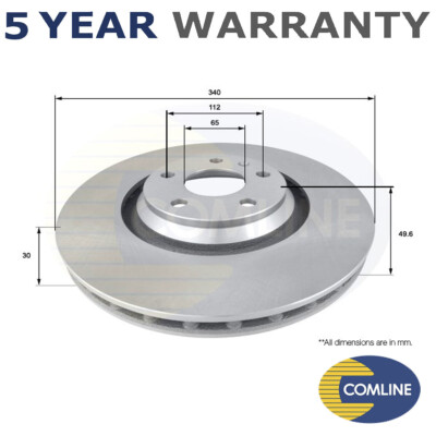 Comline Front Brake Disc Fits Audi TT 2006- 1.8 2.0 TDi 2.5 3.2 #1