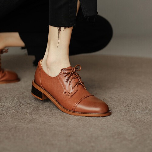 Womens 2022 Fashion Leather Round Toe 