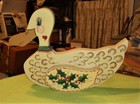 VTG Wood Doorstop Hand Painted Christmas Duck Folk Art Country 1990 — photo 6