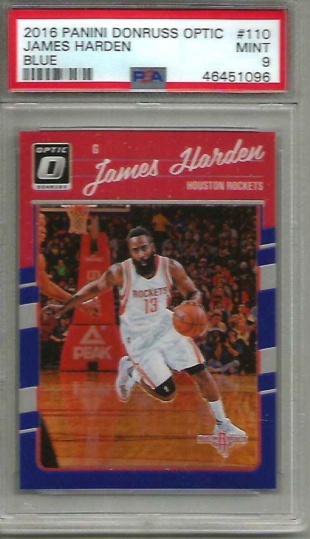 James Harden 16/17 Panini Donruss Optic Blue Prizm #01/49 PSA 9 Mint