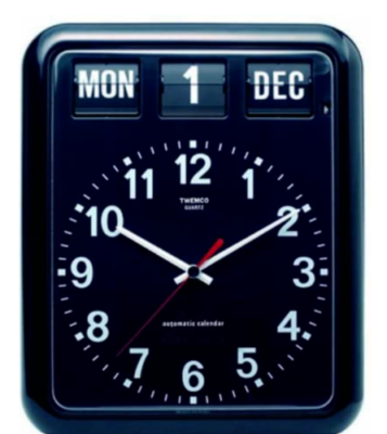 TWEMCO Wall Clock Flip Perpetual Calendar BQ-12A Black 15