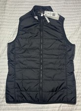 New Adidas Golf Women&rsquo;s Small Black 3 Stripe Puffer Vest A573 Jacket NWT&rsquo;s