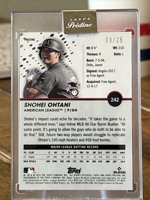 2023 Topps Pristine Shohei Ohtani ORANGE REFRACTOR /25 A.L. All