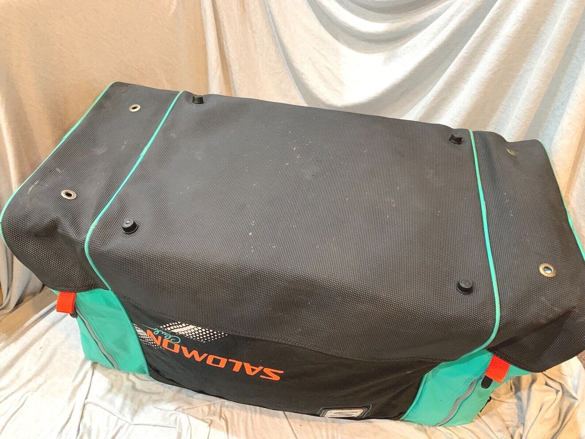 massefylde Fantasi Ru VTG 80s/90s Era SALOMON CLUB Skiing/Large Ski DUFFEL BAG Black/Teal/Orange  | eBay