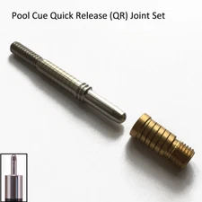 Compatible Uniloc QR - POLISHED Pool Cue Quick Release Joint Pin Stud Set
