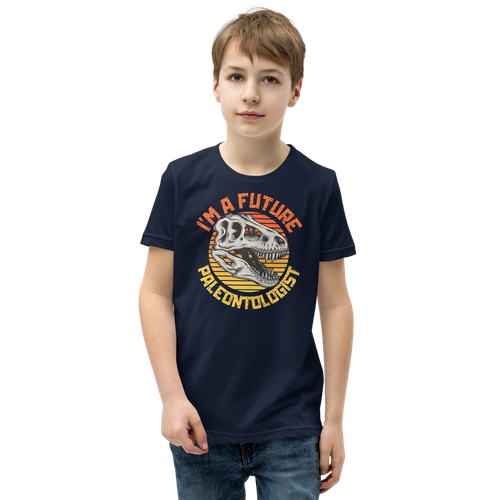 Kids Future Paleontologist Vintage T-Rex Dinosaur Lover Unisex T-Shirt - Picture 10 of 15