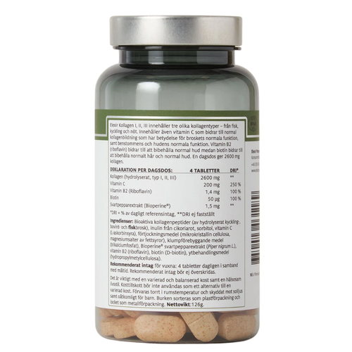 2 x Elexir Kollagen Peptide Pillen 2600mg Hydrolysiertes Kollagen I, II,III 120 Tabs - Bild 3 von 7
