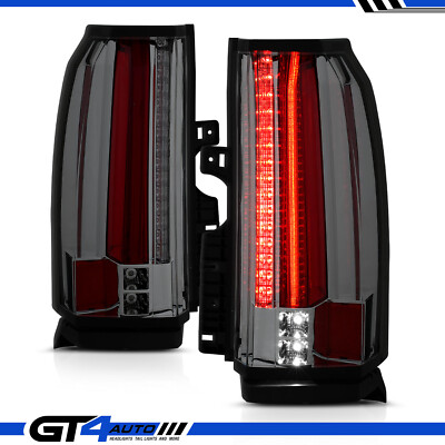 For 15-20 Chevy Tahoe Suburban SUV LED Tube Smoke Rear Tail Lights Brake Lamps