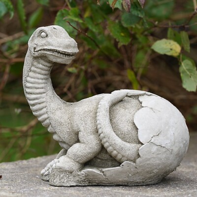 Dinosaurier in Eierschale Brachiosaurus Stein Statue | Outdoor Garten Ornament Deko
