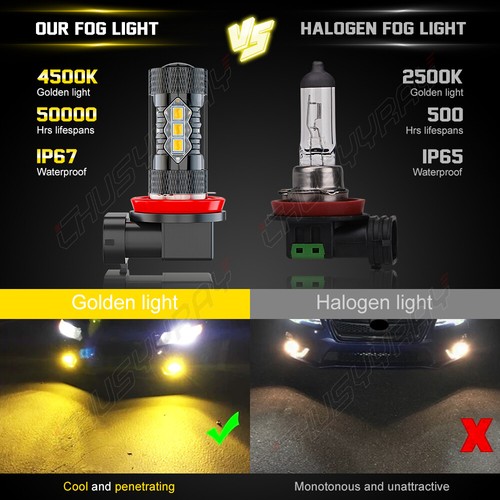 80W LED Driving Bulbs Fog Light for Toyota Tacoma 2016-2021 3000K Yellow - Picture 6 of 11