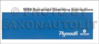 1968 Plymouth Barracuda Owners Manuell 68 Owner FüHrung Betriebs Anleitung Buch