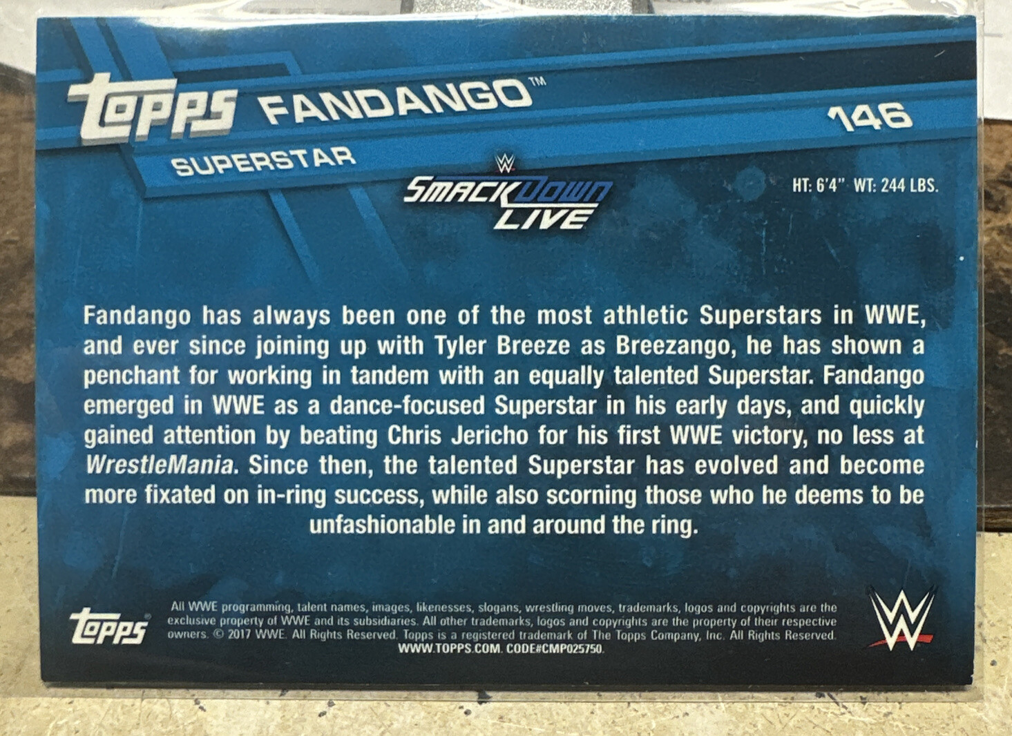 Fandango Signed 2017 WWE Topps Then Now Forever Car | eBay
