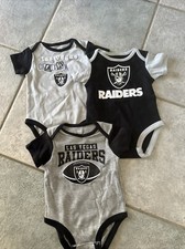 NFL Las Vegas Raiders  Bodysuit  Size 3-6 Months Lot Of 3 NWOT