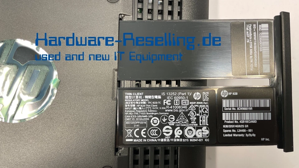 HP t630 Thin Client AMD GX-420GI Quad Core 2,2GHz 32GB M2 8GB RAM, Netzteil, Fuß - Bild 3 von 4