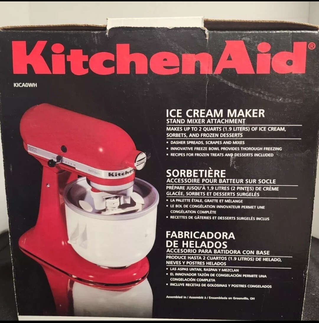 KitchenAid Ice Cream Sorbet Maker Attachment 2 Quart KICA0WH eBay