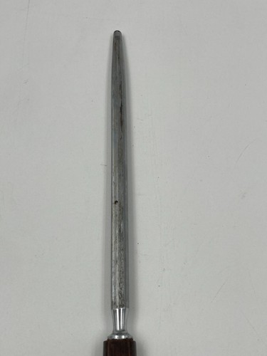 Vintage FLINT Sharpening Steel w/ Dark Wooden Handle, England 13.5" L - Picture 4 of 6