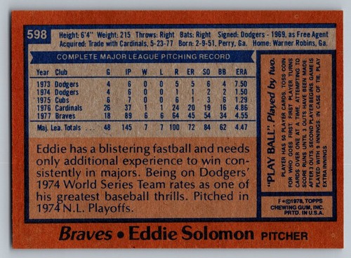 SINGOLI BASEBALL TOPPS 1978 #500-726. SCEGLI TU. Nuovo con scatola - Foto 151 di 299