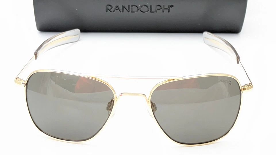 Gafas de sol Randolph AF058 Pilot oro 23K polarizadas gris americano para hombre 55 mm Foto 2 de 4