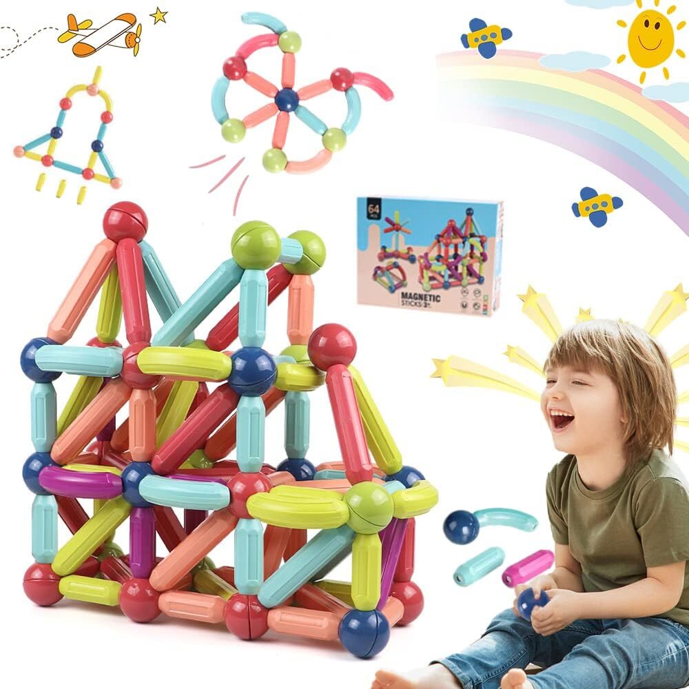 Produktbild von Magnetbausteine Für Jugendliche Hawthyhome Magnetische Bausteine 150 Teile, Magneten Magnet Spielzeug Magnetspielzeug Für Kinder Ab 3