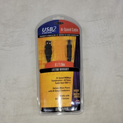 Belkin High Speed USB Cable 2.0 F3U133-06 Windows and Mac 6'/ 1.8m