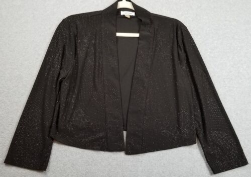 Calvin Klein Shrug Sweater Women’s Extra Large Black 3/4 Sleeve Metallic Stretch