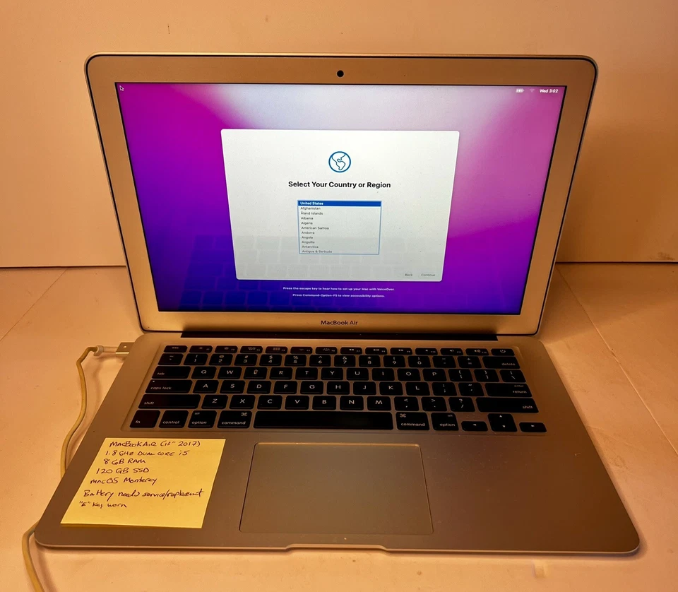 Laptop Apple Macbook Air 13" 2017 - i5 1,8 GHz 8 GB RAM 120 GB SSD - MacOS Monterey Foto 2 de 4