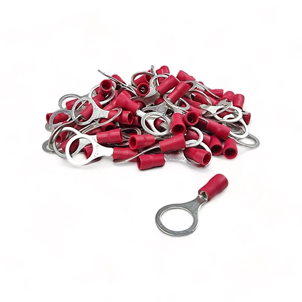 Insulated Ring Crimp Terminals Electrical Cable Connector Red Blue Yellow