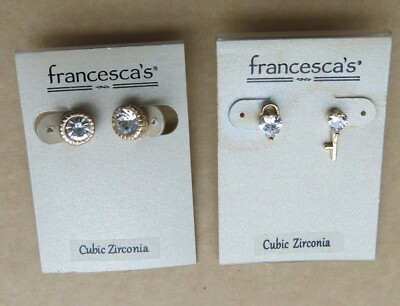 NEW Francesca's TRIPLECZLI & Key-And-Lock stud earrings