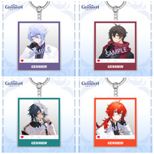 Genshin Impact Anime Bag Pendant Acrylic Keychain Cosplay Keyring Transcard Gift