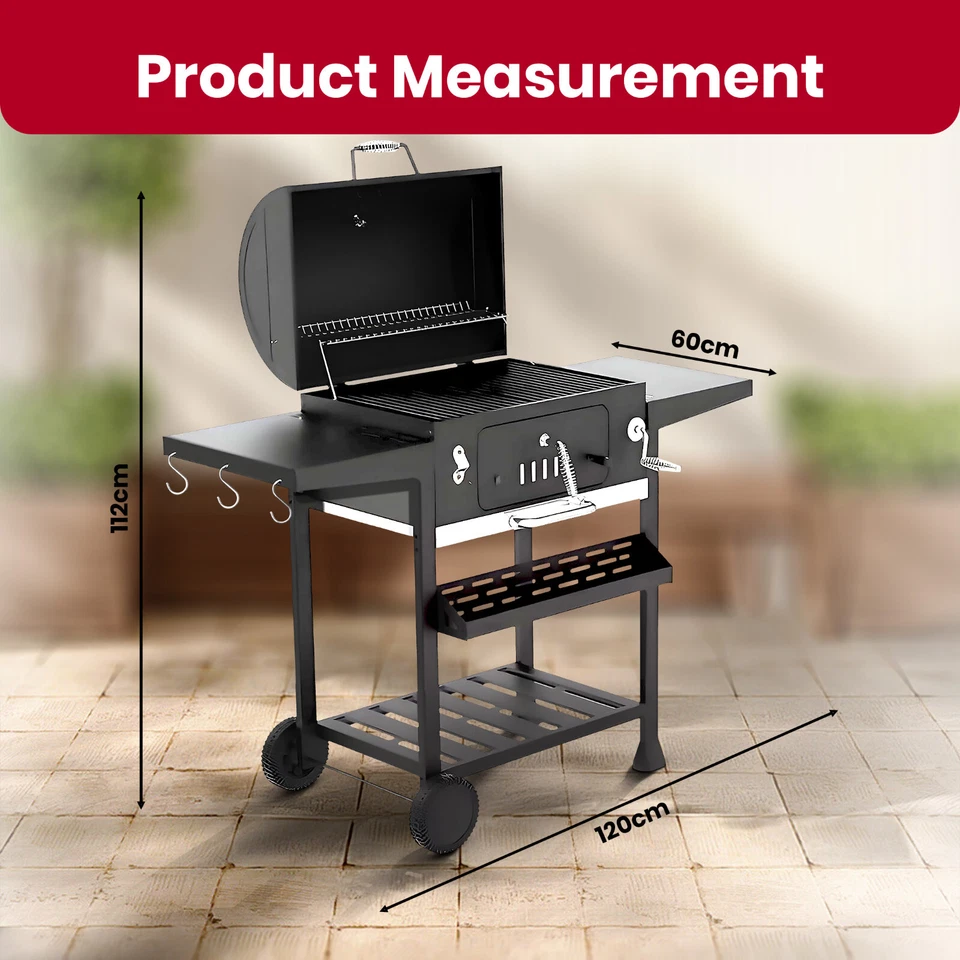 Outdoor XXL Smoker Barbecue Charcoal Portable BBQ Grill Home Garden - Image 3 of 4