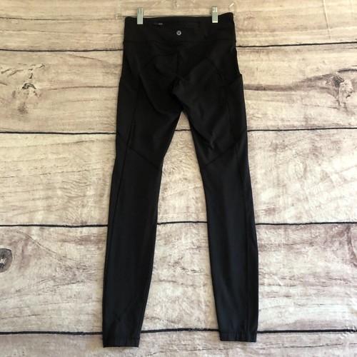 Lululemon Speed Tight V Womens 4 Black Zip Pocket Yoga Athleisure - Picture 2 of 14