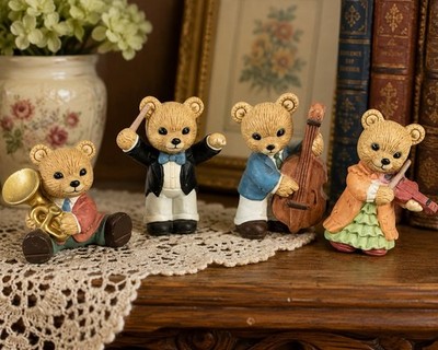 Vintage HOMCO 1422 Teddy Bear Orchestra Band Set 4 Porcelain Sri Lanka
