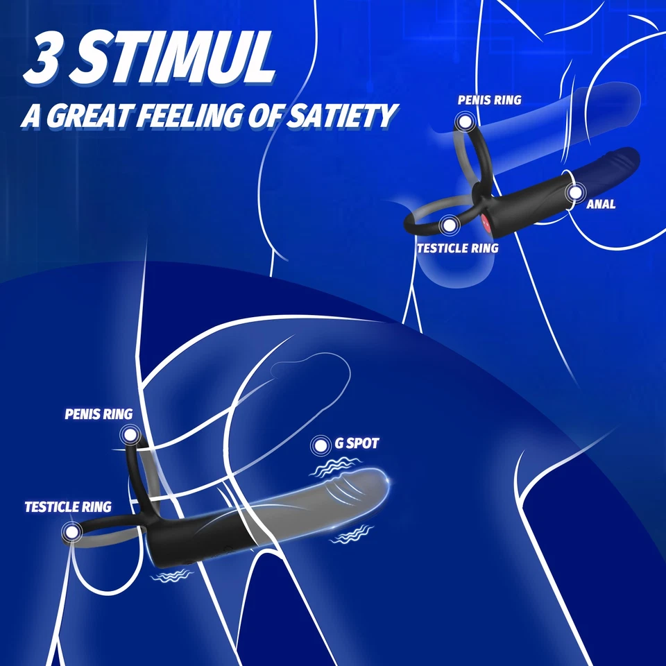 Мужчины Penis кок кольцо вибратор G пятно Dildo массажер сексуальные игрушки для женщин пара - Изображение 3 из 4