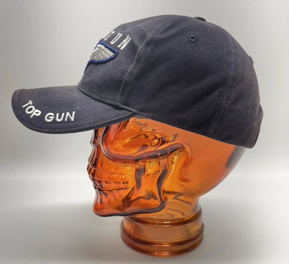 Boné Top Gun alça traseira azul Air Force Jet Fighter tamanho único ajustável - Imagem 2 de 4