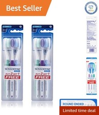 Soft-Bristle Toothbrush for Sensitive Teeth - Pack of Two 3 Count Brushes