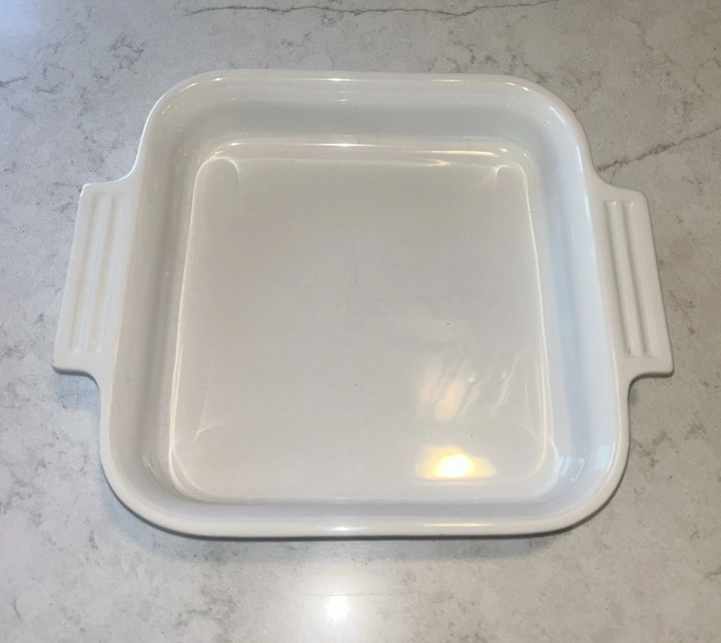 Le Creuset Stoneware 9” Square Baking Pan Dish Casserole White
