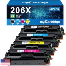 206X Toner Cartridges 4 Pack for HP 206X 206A MFP M283fdw M283cdw M255dw